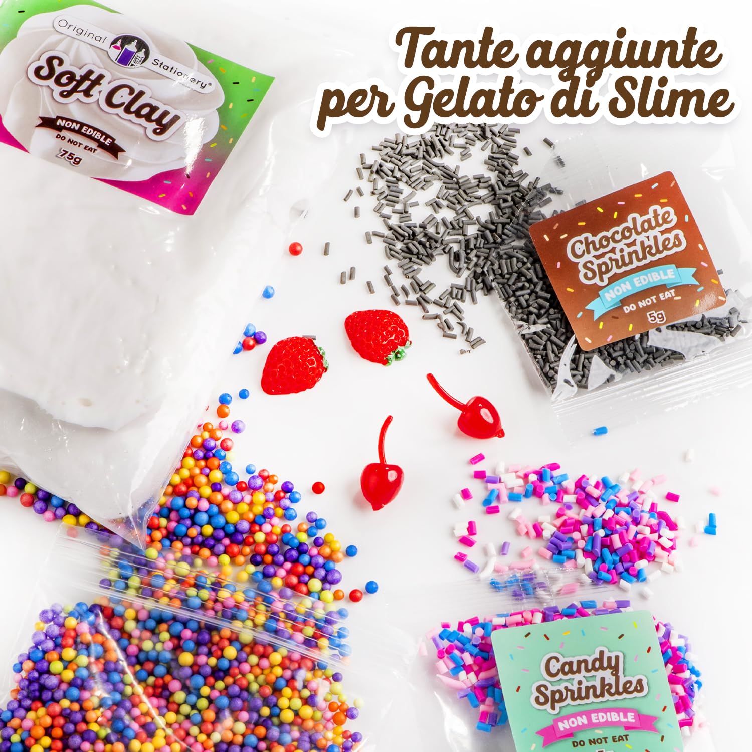 Original Stationery Slime Kit Sweet Sprinkles Ice Cream, Kit per Fare Slime Delizioso, Crea Slime Sundae e Tanto Altro, Slime per Bambini, Regalo di Compleanno