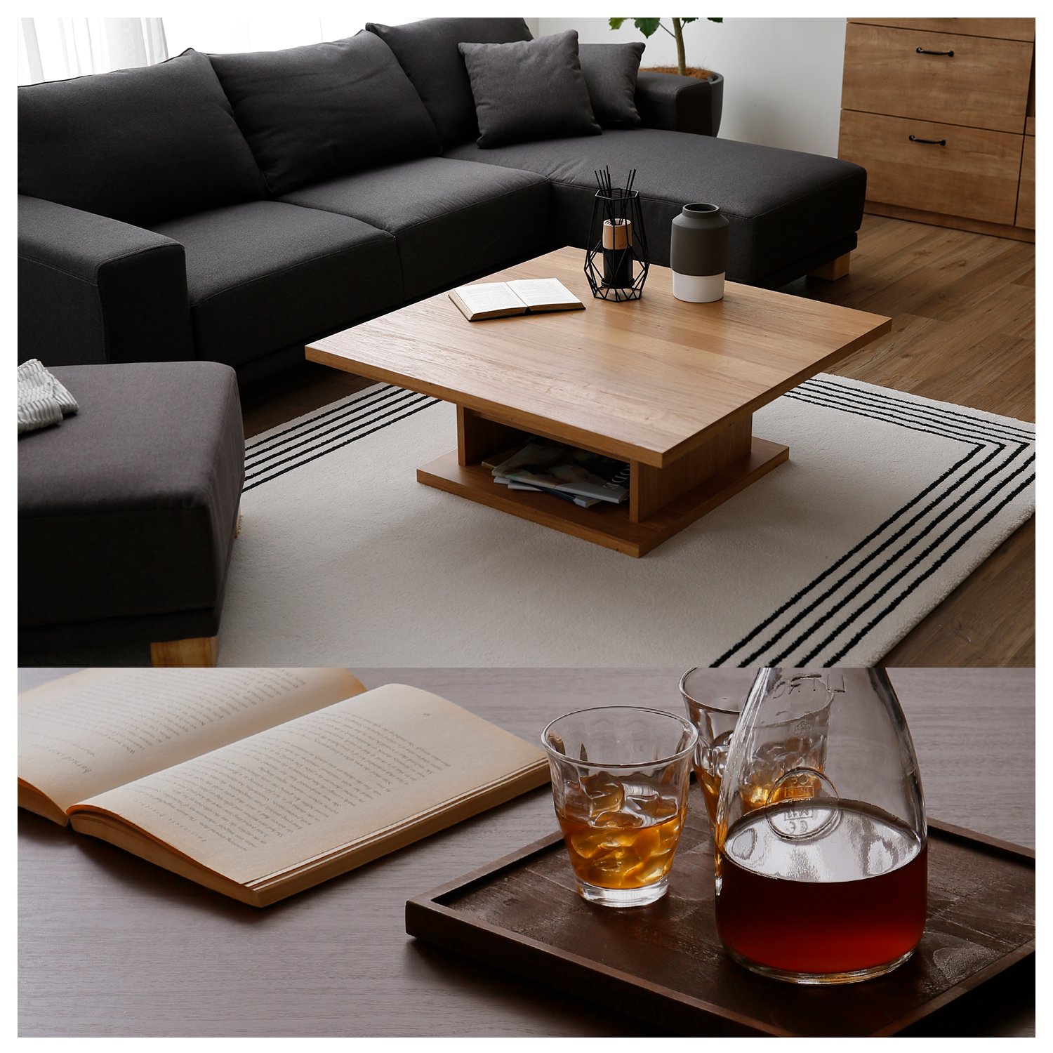 LOWYA 日本製ローテーブル 90x90cm ウォルナット（濃い茶色） LOWYA 日本製ローテーブル 90x90cm ウォルナット（濃い茶色） - メルカリ