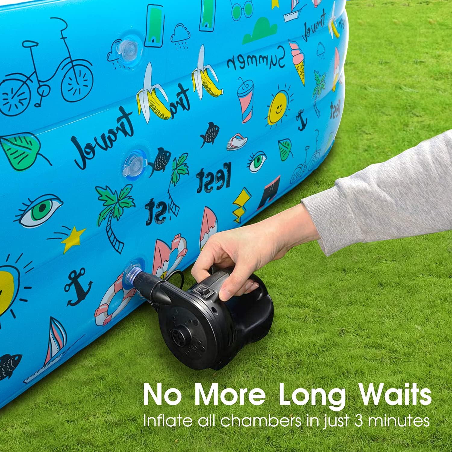 Flаѕh Sаlе Buу 1 gеt 1 Inflatable Swimming Pool, Full-Sized Inflatable Pools, SUAYLLA 118 X 72 X 22 Thickened Blow up Pool with 4 Patches for Family, Adults, Baby, Toddlers, Kids, Backyard, Outdoor, Garden, Ground Tесh Dеаlѕ 🔥 Inflatable Swimming Pool, Full-Sized Inflatable Pools, SUAYLLA 118 X 72 X 22 Thickened Blow up Pool with 4 Patches for Family, Adults, Baby, Toddlers, Kids, Backyard, Outdoor, Garden, Ground