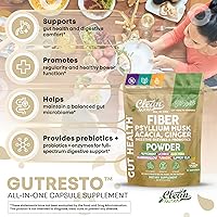 Vista 5 de GutResto Fiber Supplement Psyllium Husk Powder Ginger Digestive Enzymes Probiotic Peppermint Licorice Aloe Vera Marshmallow Root Turmeric Supplement