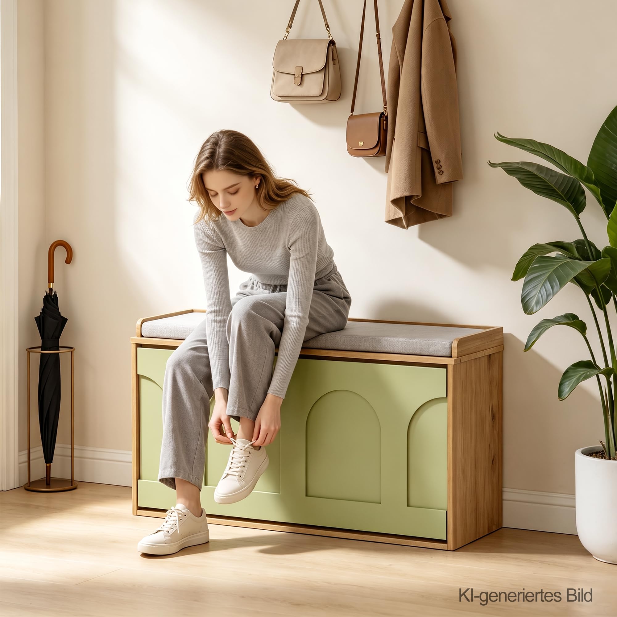 UEV Schuhbank mit Sitzfläche & 1 Klappe, Sitzbank B80xT26xH47,5cm