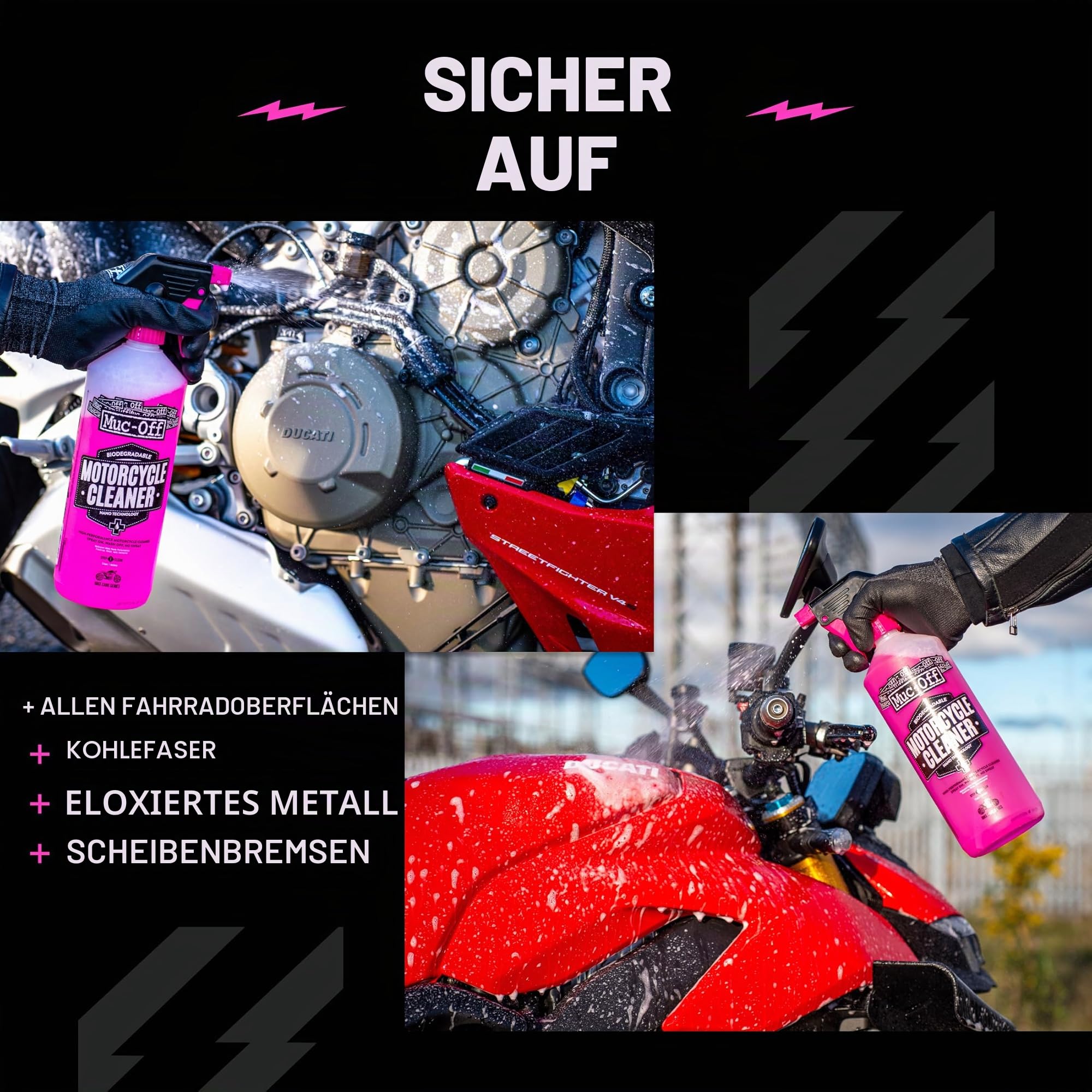 Muc Off Nano-Tech Motorcycle Cleaner 5 l - Biologisch Abbaubares Motorrad Reinigungsmittel Spray