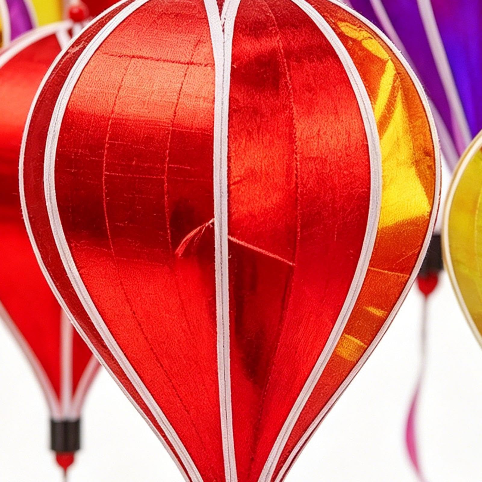 Dekoracje Balony Na Gorące Powietrze 8 Sztuk Kolorowych Wirujących Ozdób | Wiszące składane spinnery ogrodowe do odstraszania ptaków Trawnik, Pawilon, Dom, Pole