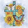 Diamond Art Painting Kits for Adults, 5D Special Shape Diamond Art Kits for Beginners, Crystal Rhinestones Diamond Art Painting for Home Wall Decoration Gift 12×12inch, Sunflower Butterfly Cross