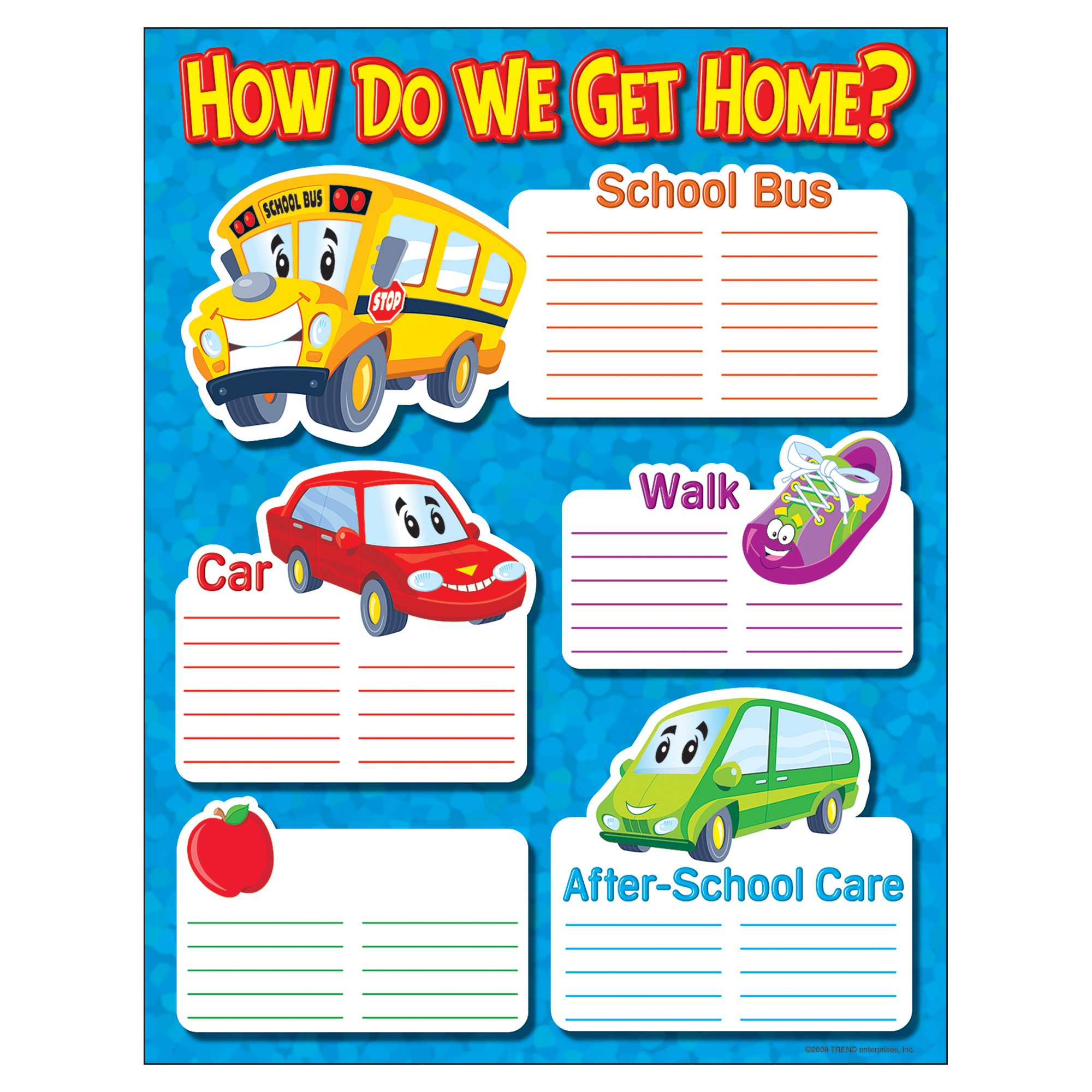 Trend EnterprisesHow Do We Get Home? Learning Chart, 17" x 22"