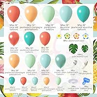 Vista 2 de Ouddy Party Tropical Balloon Garland Arch Kit, 12"10"5" Rose Gold Blush Blue Balloons Artificial Palm Leaves Plumeria for Magic Theme Birthday Party