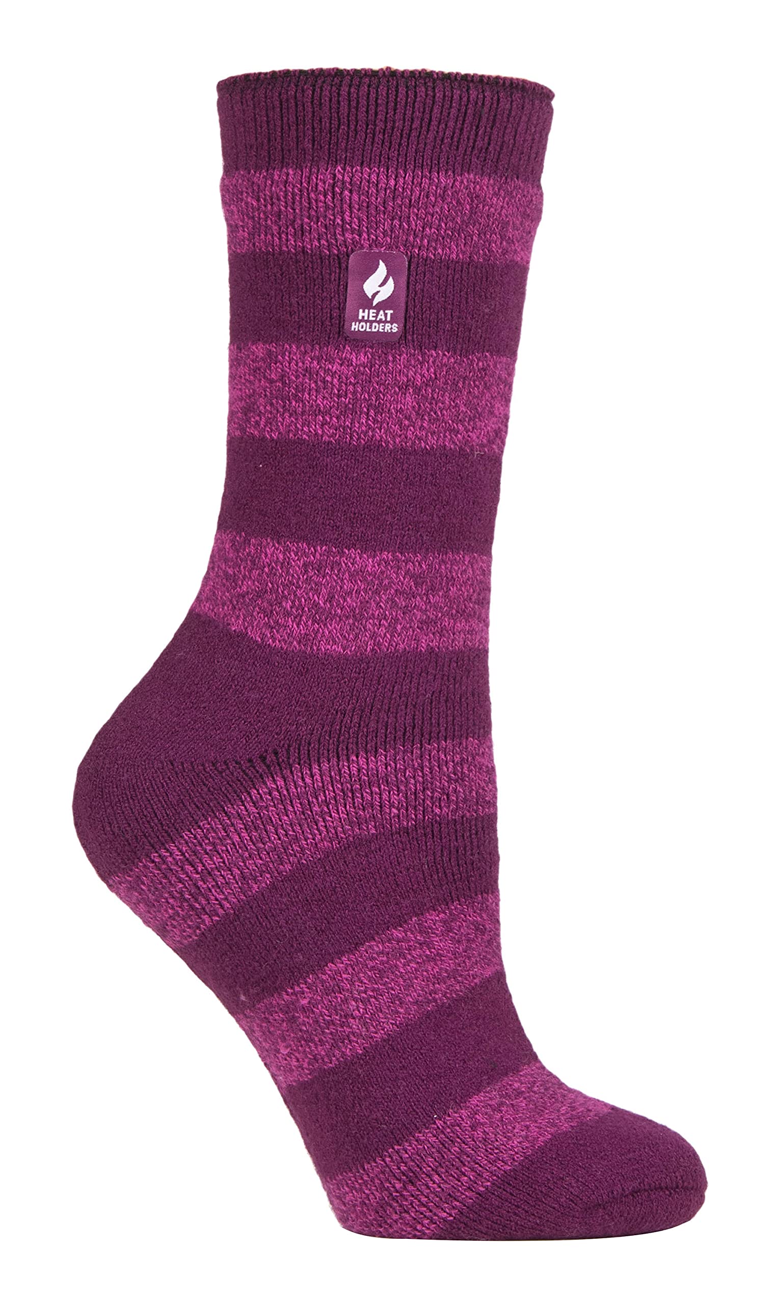 Heat Holders Women's Deep Fuchsia/ Berry (Bologna) Lite - Insulated Thermal Socks | Multiple Designs Including Argyle Stripes Hearts Stars | Warm Socks For Winter (4-7, /Berry (Bologna))