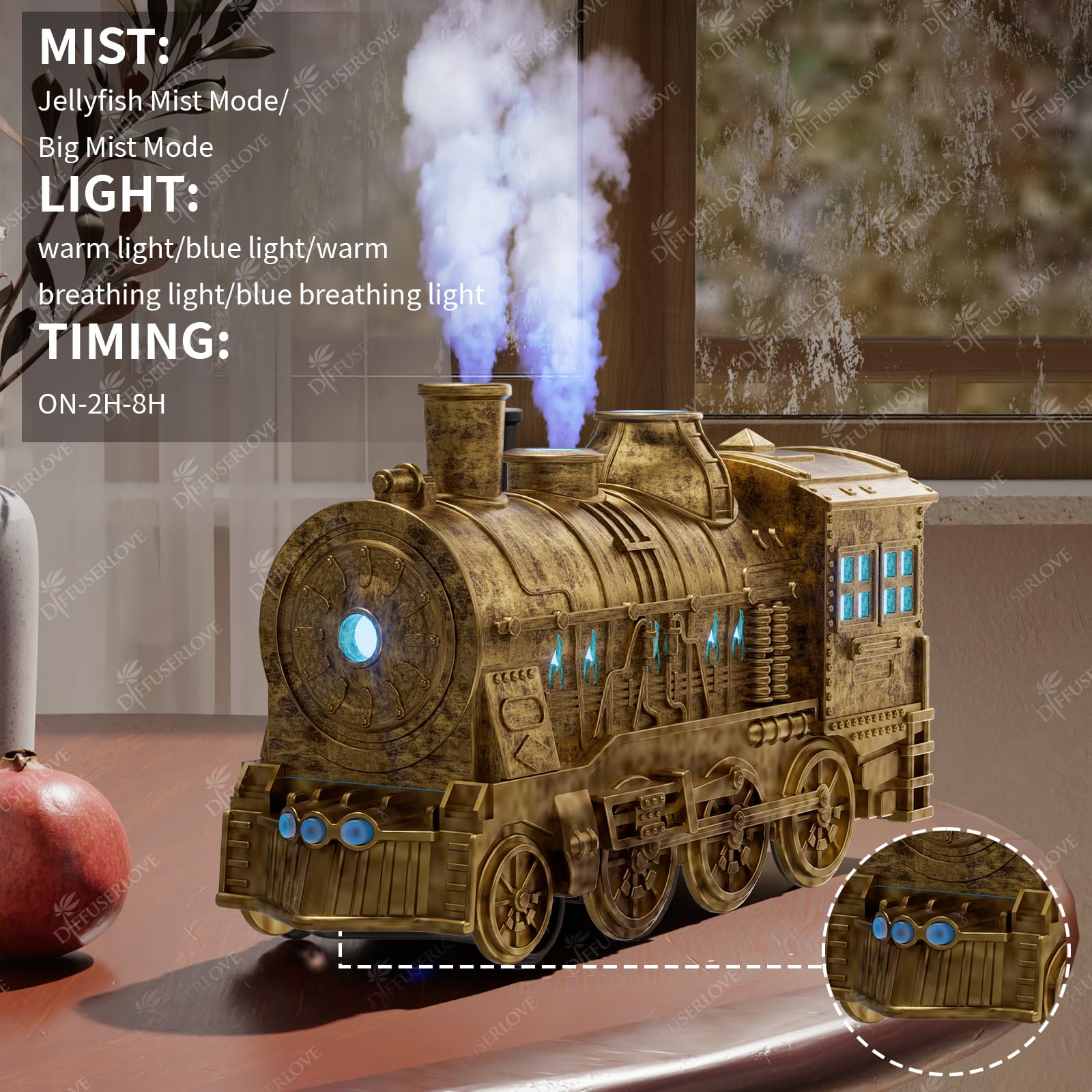 Amazon.com: Diffuserlove Essential Oil Diffuser 300ML Train Cool