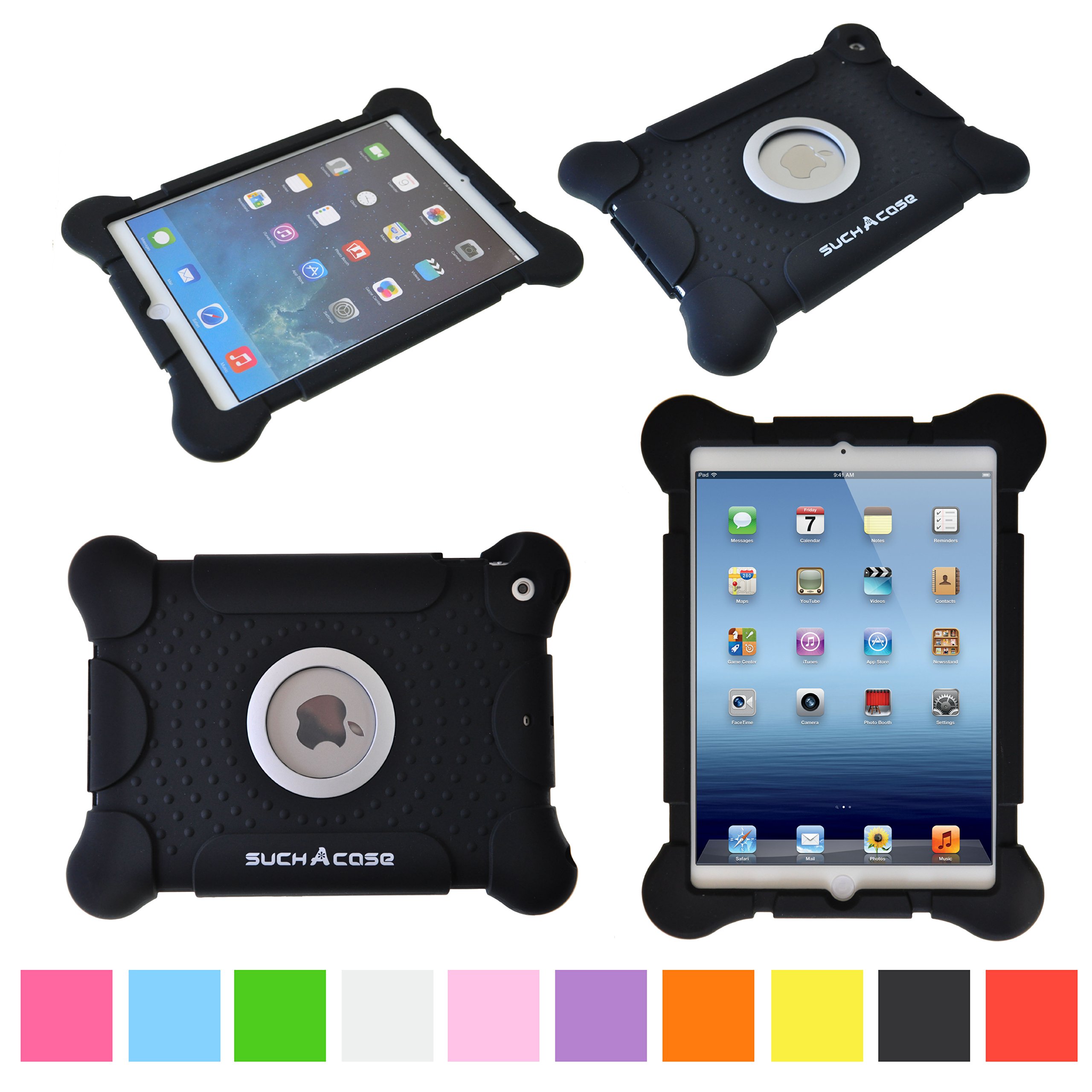 suchAcase Reader Series Child Safe Kids Friendly Soft Protective Cover Case for Apple iPad 2, iPad 3 & iPad 4 (Black)