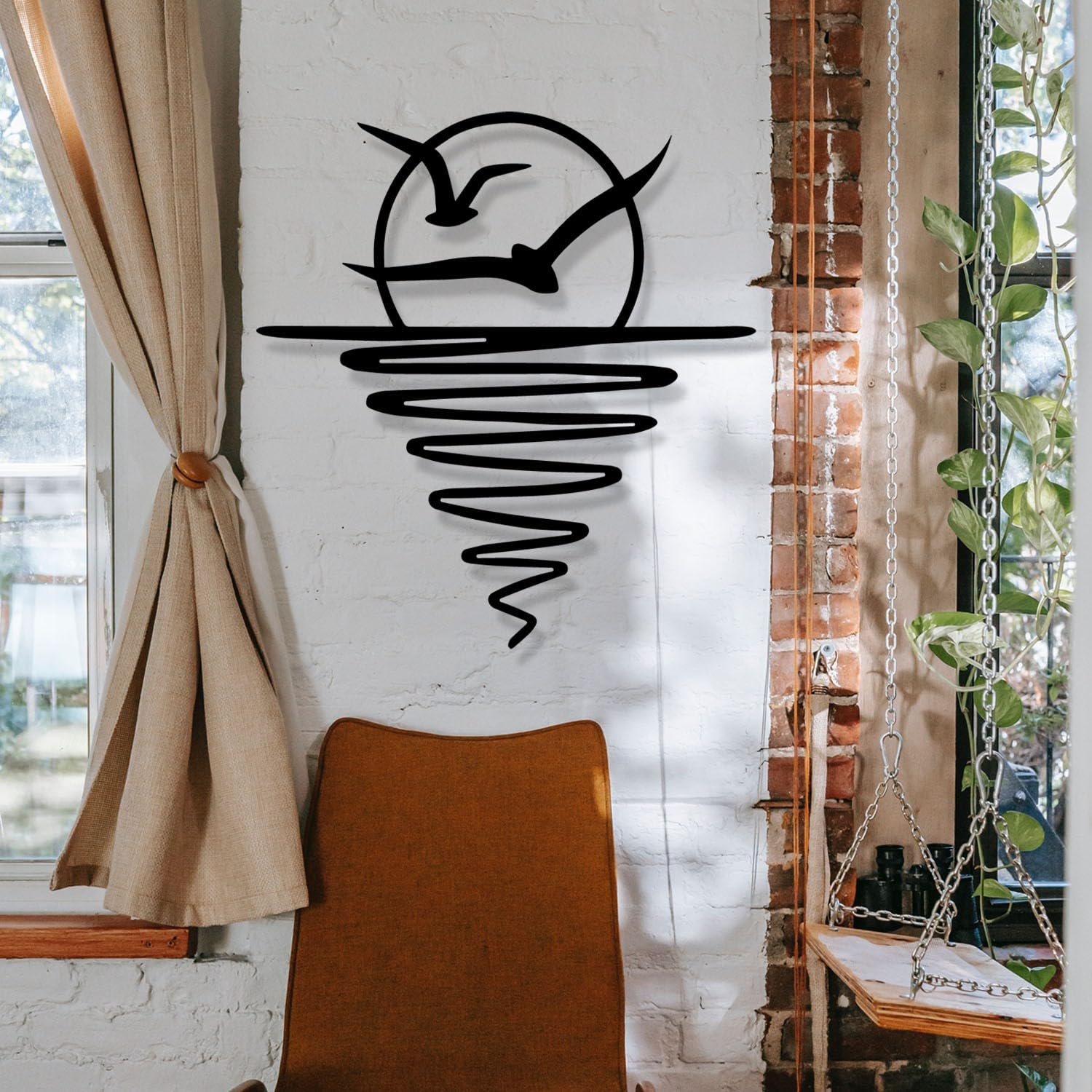 Stylish Black Decorative Metal Wall Accessory, 51 x 54.5 cm, 100% Metal, 1.2 mm Thickness, Perfect for Modern Home Decor & Unique Wall Art