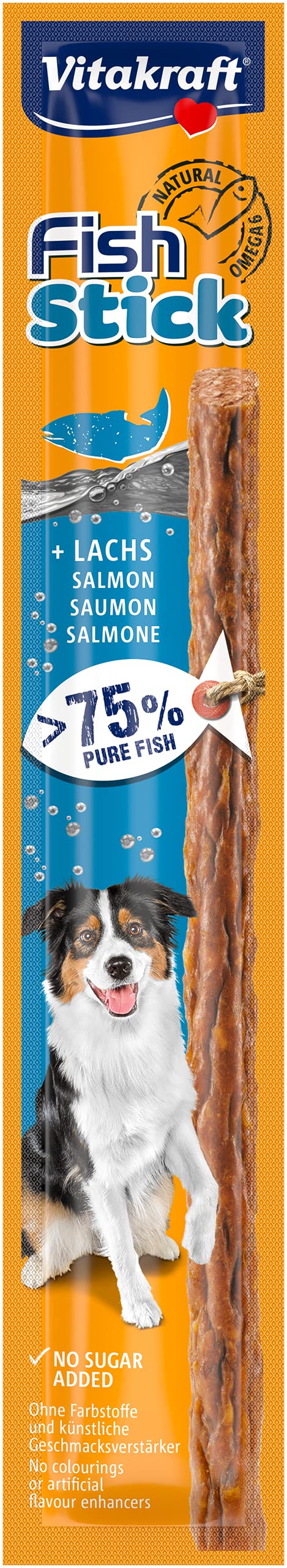 Vitakraft Dog Snack Fish Stick Salmon, 1 Confezione = 50 Pezzi