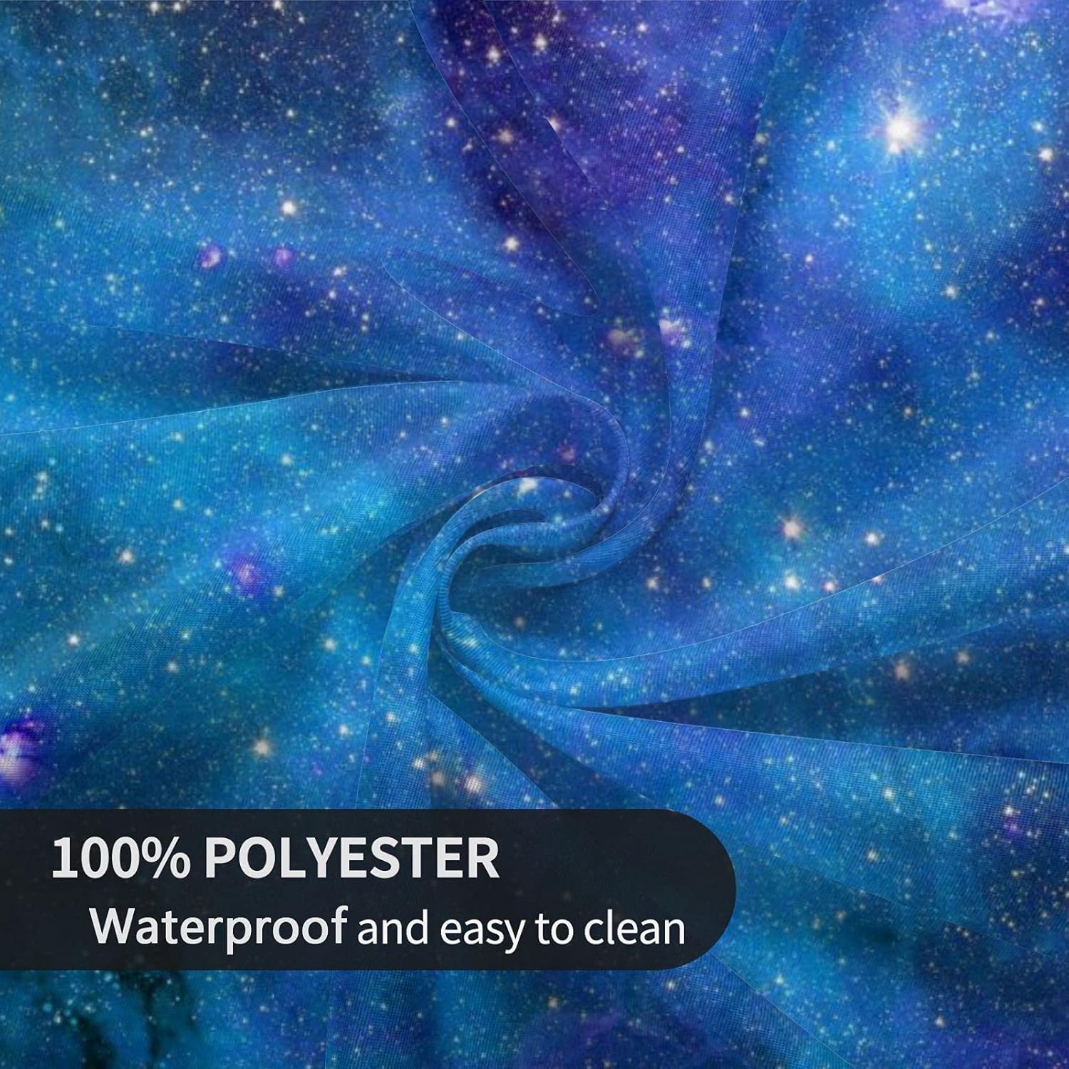 FREEHOTU Galaxy Space Nebula Round Tablecloth Thicken Desk Cloth Washable Table Cover Table Cloth for Kitchen Daily Dinning Party Tabletop Decor 60 Inch