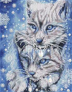 DIAMOND DOTZ Blue Winter Lynx Diamond Painting Kits for Adults - Animals Diamond Art Kits a Relaxing Creative Craft Kit with Dotz Gems 17.6x13.7