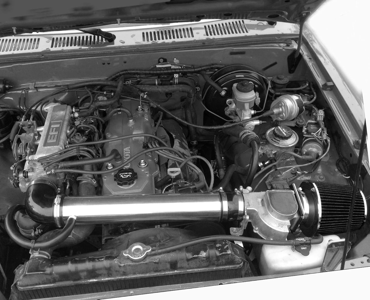 INTAKEKAI Performance Air Intake (Compatible with 1989-1994 TOYOTA PICKUP 2.4L / 1990-1994 TOYOTA 4RUNNER 2.4L 4CYL MODELS) (BLACK)