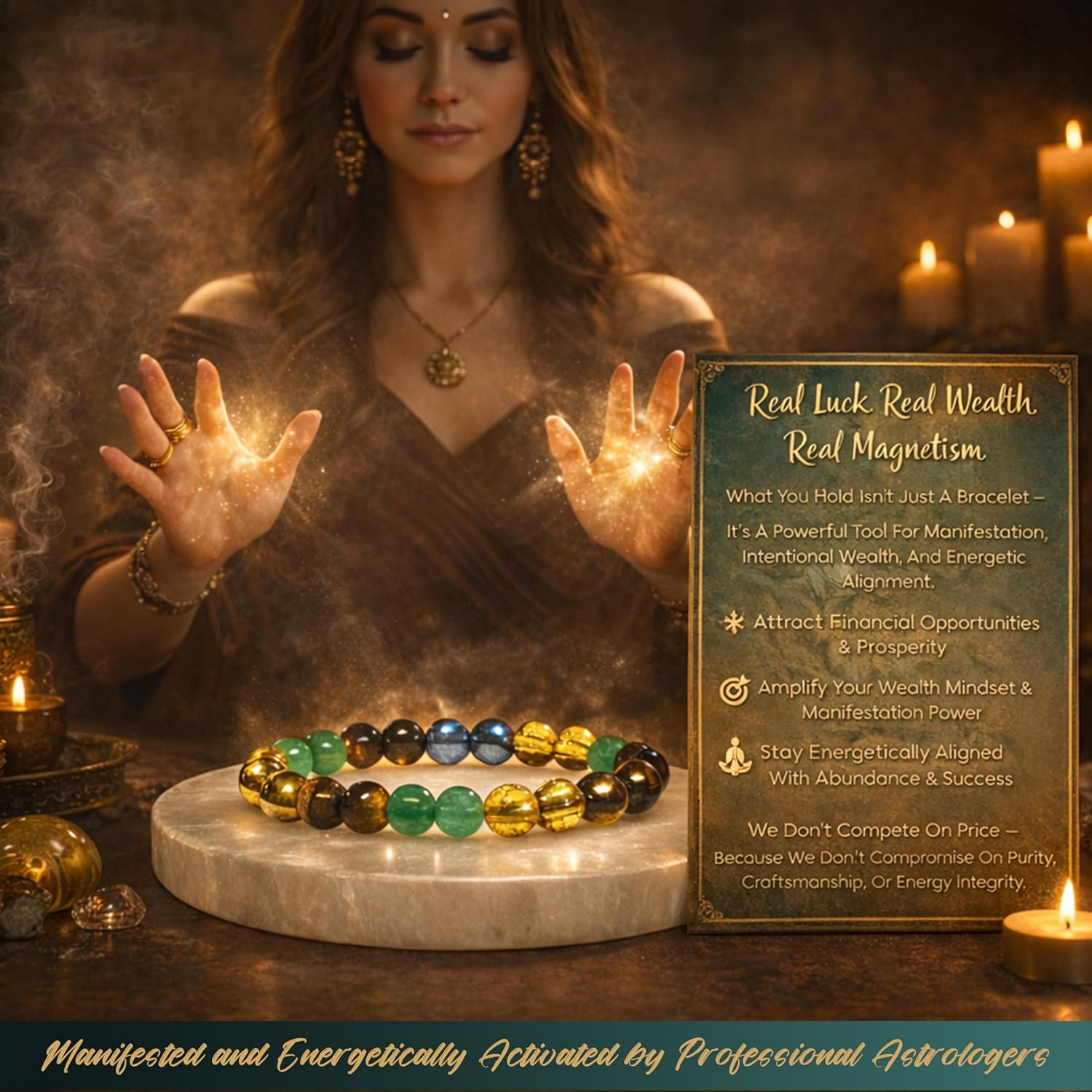 DHANA Certified Scientific Money Magnet Bracelet – Original 7 Chakra Navagraha Stone for Men & Women | Wealth, Prosperity & Abundance Gemstone with Activation Card & Authenticity Certificate - Image 5