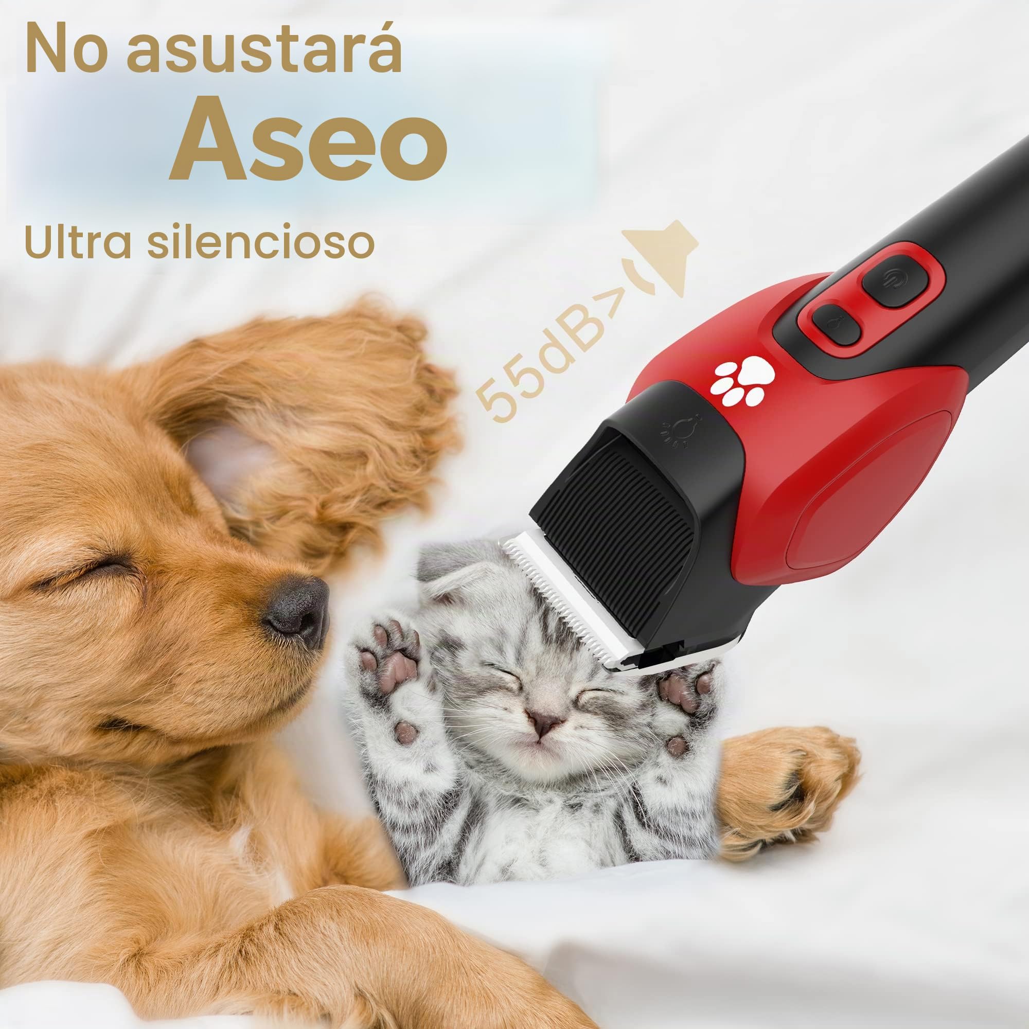 Solimpia Kit de Recortador de Belleza Para Mascotas Eléctricas de Afeitadora Para Para Perros y Gatos se Puede Cargar sin Cuerda y Bajo Ruido Juego Profesional de Recortador Para