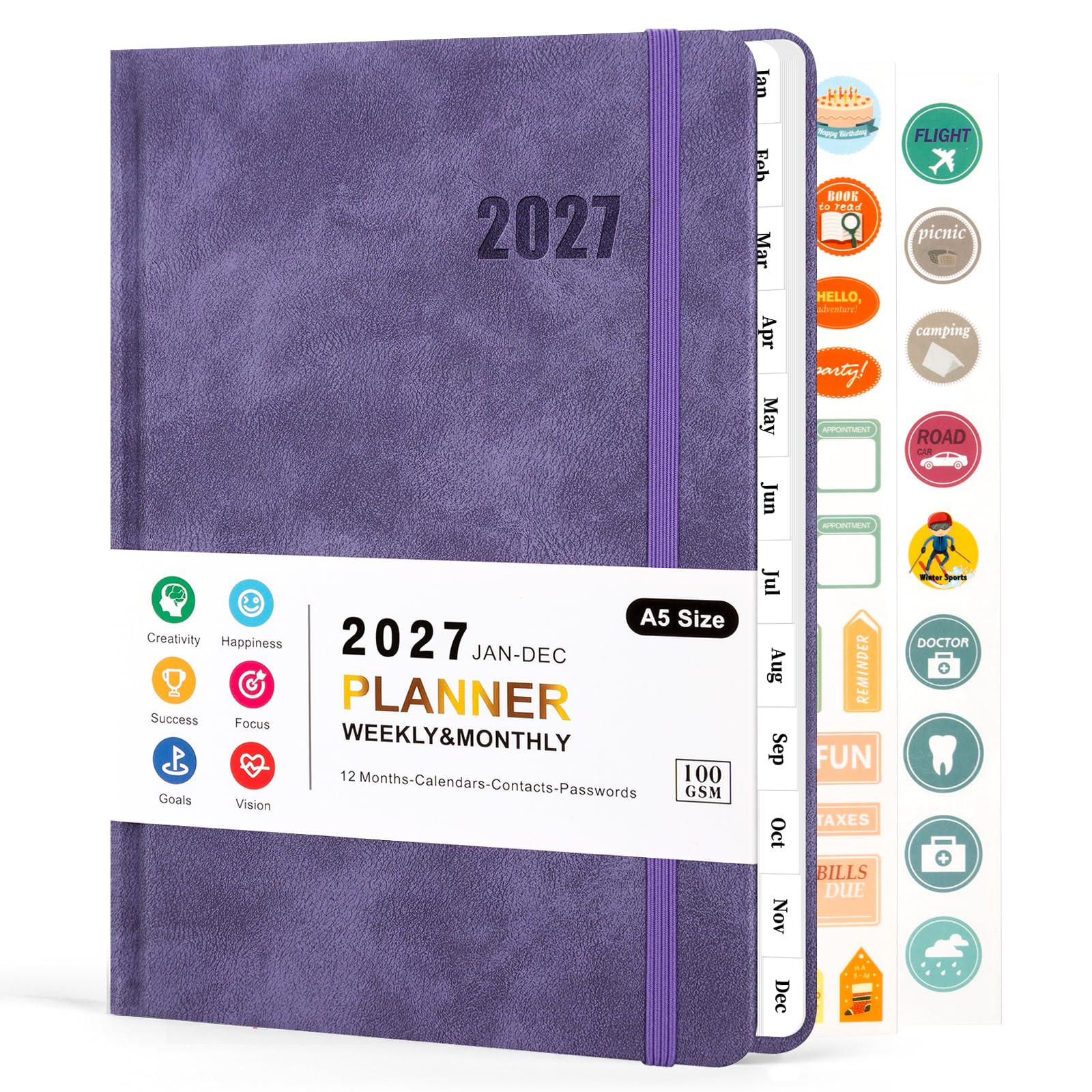 MOFELON 2027 Diary A5 Week to View,Diary 2027 from Jan to Dec