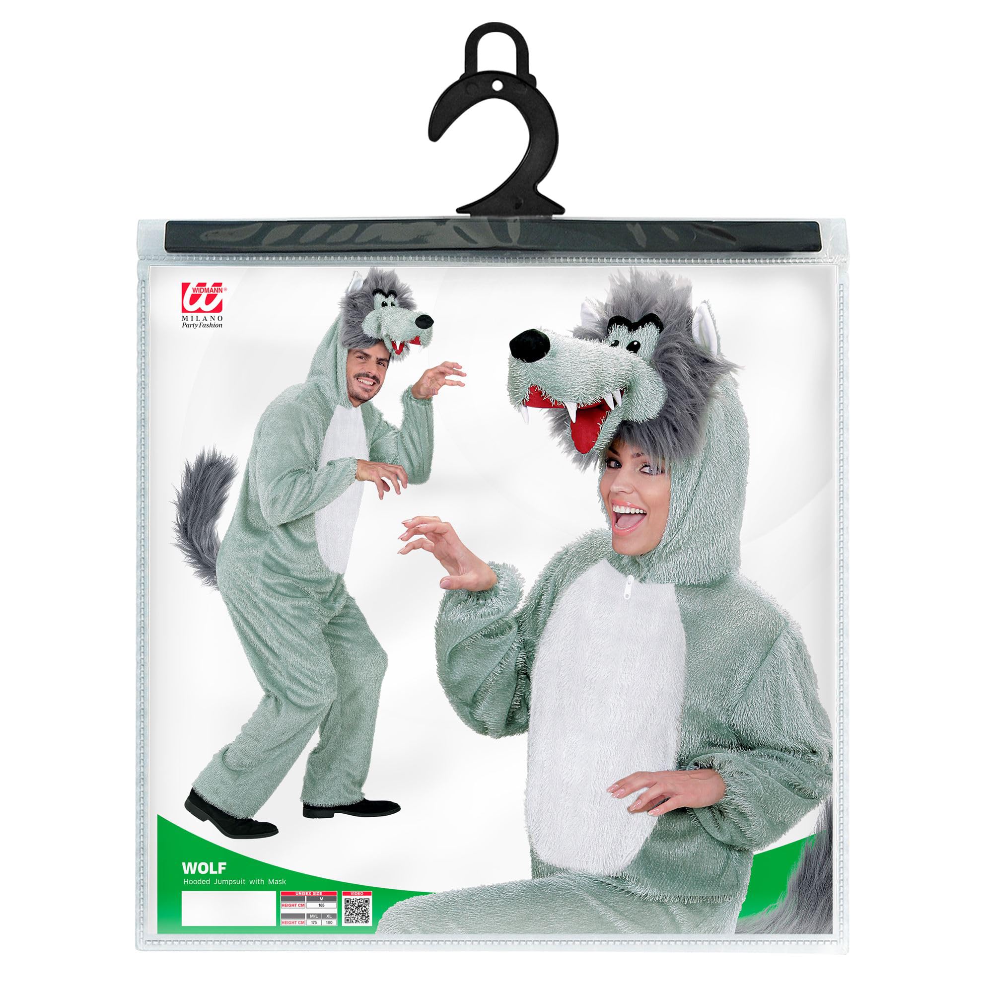W WIDMANN MILANO Party Fashion - Costume da lupo, tuta, costume da animale, costumi in maschera