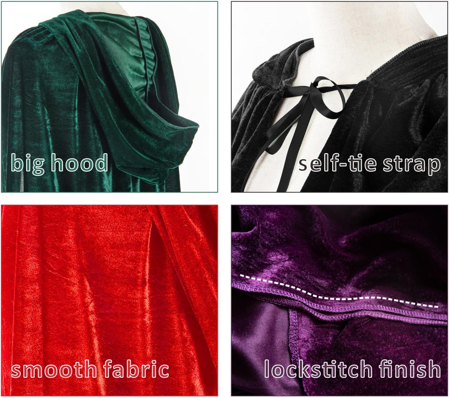 Mayplous Halloween Costumes Women Men Cosplay Long Cape Velvet Cloak Fancy Dress for Role Play - Image 3