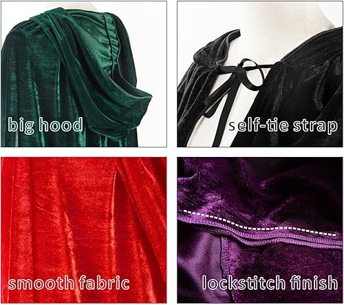 Miniatura 3 de Mayplous Halloween Costumes Women Men Cosplay Long Cape Velvet Cloak Fancy Dress for Role Play
