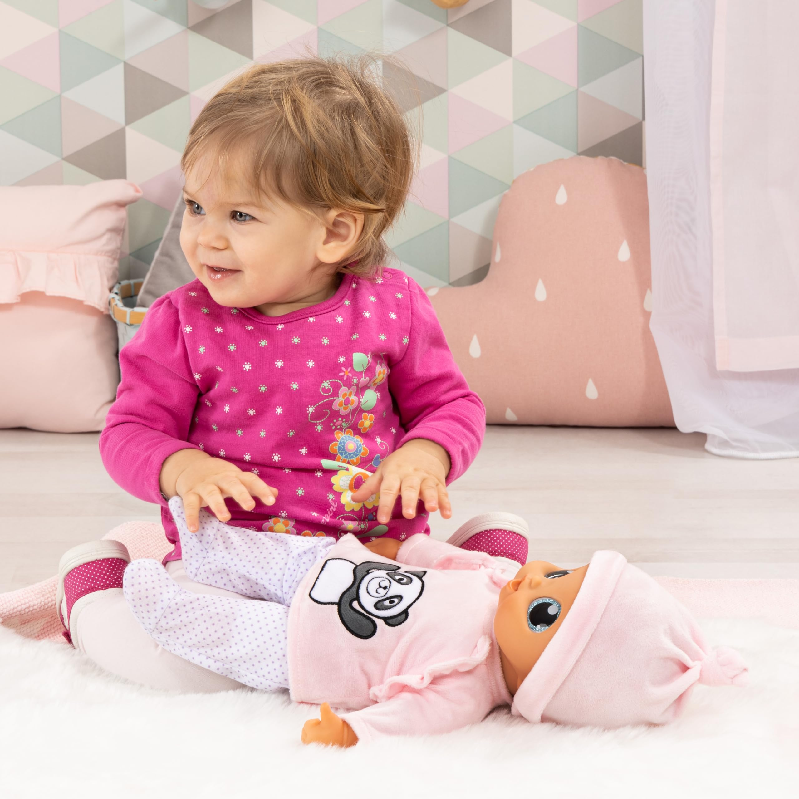 Lalka funkcyjna I Baby Interactive, Lalki, interaktywna lalek | miękkim ciałem i dźwiękami z akcesoriami, 38cm