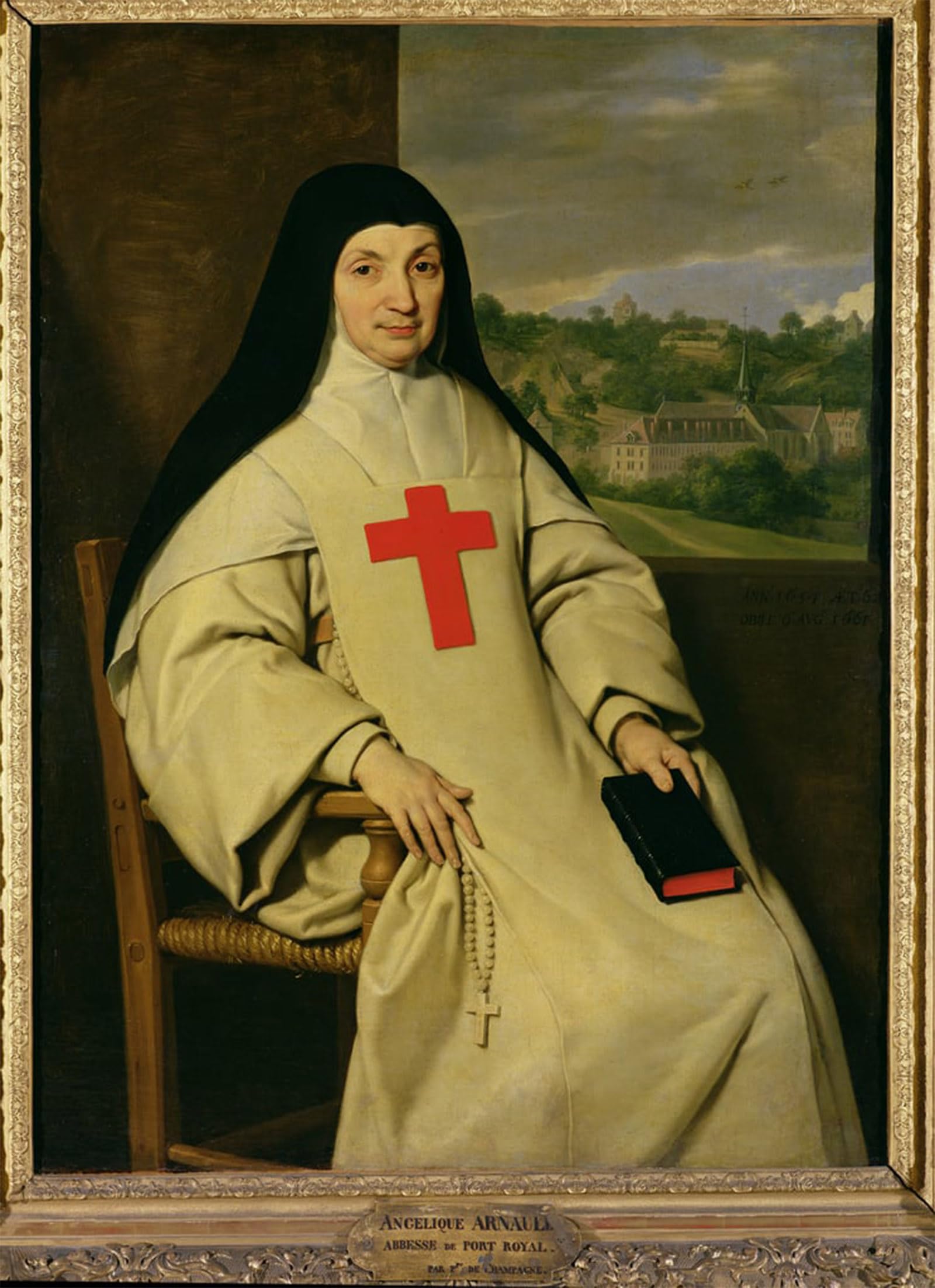 RZHRHJES Famous Painting Poster Art Canvas Print Retro Picture Mother Angelique Arnauld Abbess of Port Royal by Philippe De Champaigne Poster Wall Art for Home Decor 60x90cm
