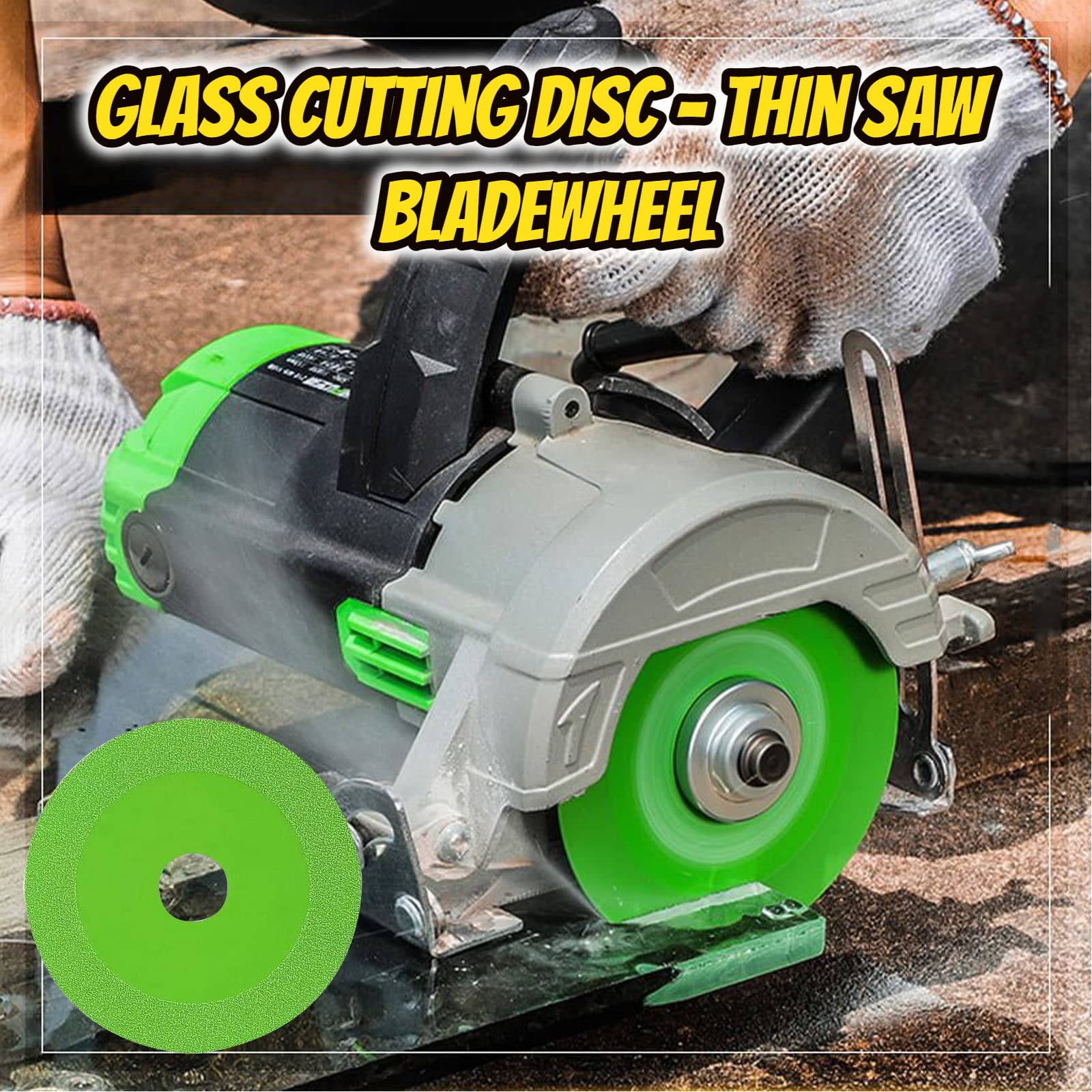 Glass Cutting Disc, Sanding Blade for Tile, Rock Plate Flat Grinding Disc, Angle Grinder Cutting Wheel for Cutting and Grinding Glass, Tile, Ceramic, Wine Bottles (3PCS)