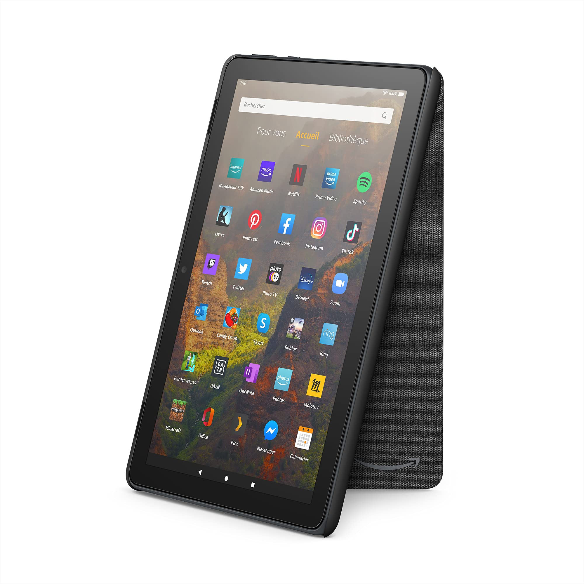 Étui pour tablette Amazon Fire HD 10 (compatible uniquement avec les tablettes de 11e génération, modèle 2021), Noir