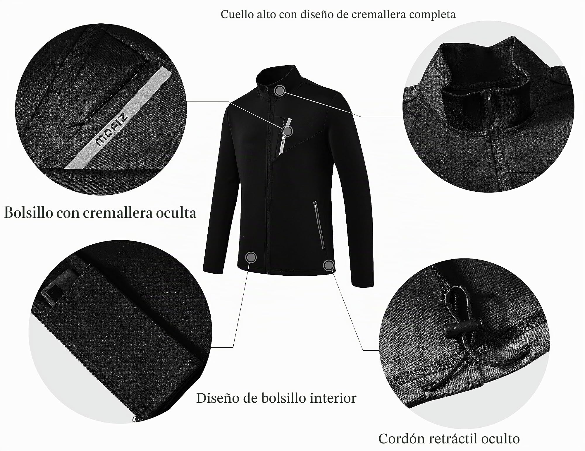 Chandal de Jogging para Hombre Deportivo Chánda con Cremallera Chaqueta de Ropa y Pantalones de Running Ligero para Correr Entrenamiento
