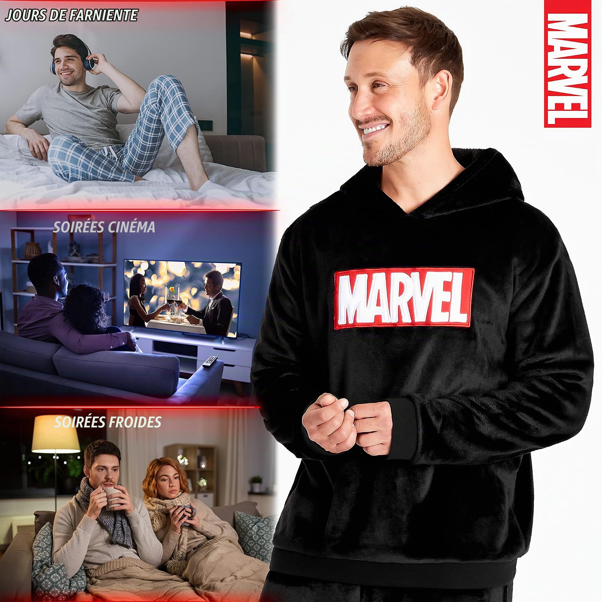 Marvel Pyjama Homme - Ensemble de Pyjama Homme Polaire