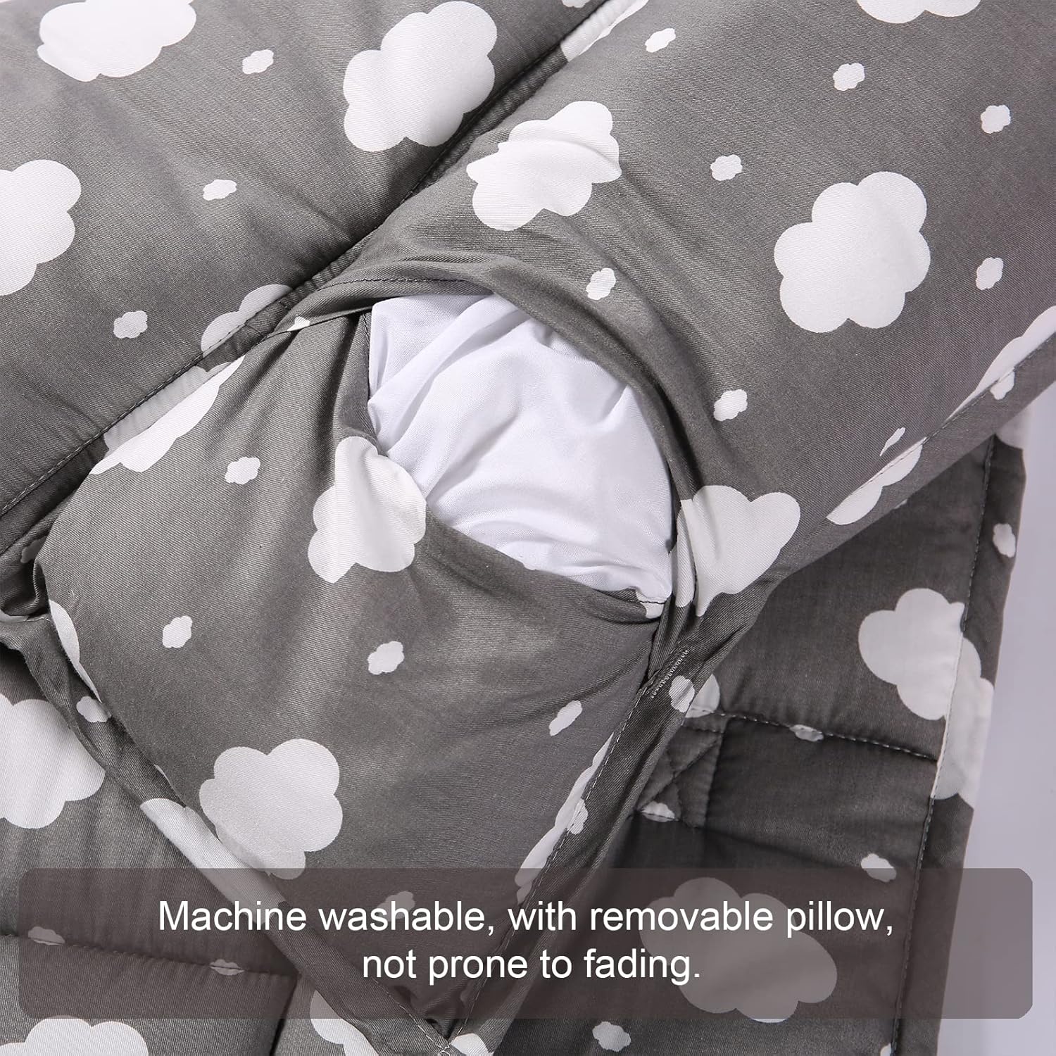 Toddler Nap Mat with Pillow and Minky Blanket,Soft Rolled Napping Mats for Boys and Girls,Lightweight Daycare,Preschool,Travel Toddler Sleeping Slumber Bags-50×20”(Cloud)