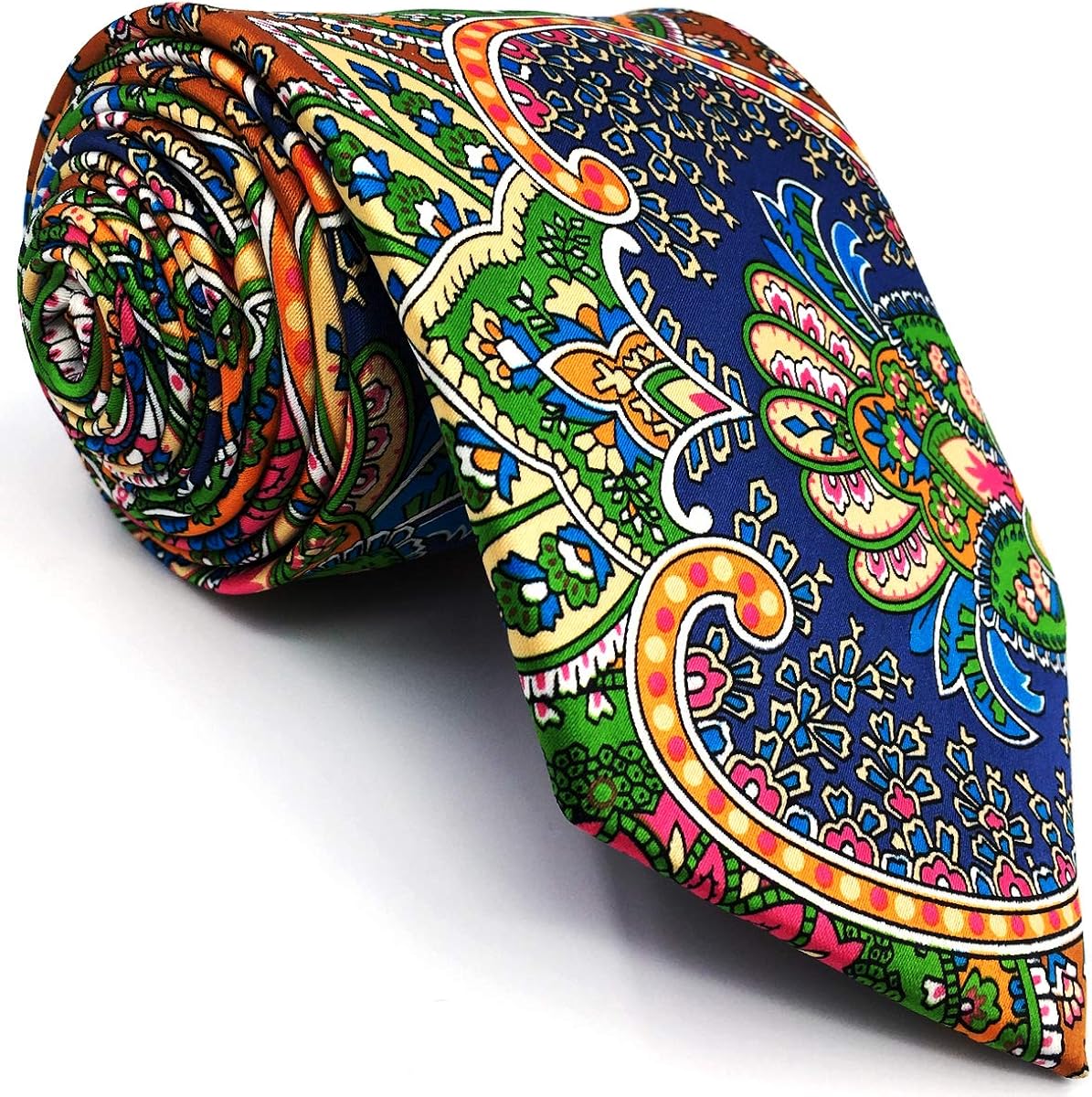 S&W SHLAX&WING Corbatas para hombres verde naranja extra largo lujo corbata