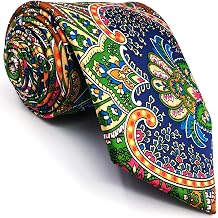 Shlax&Wing Multicolor Mens Ties Neckties Paisley Red Green Yellow