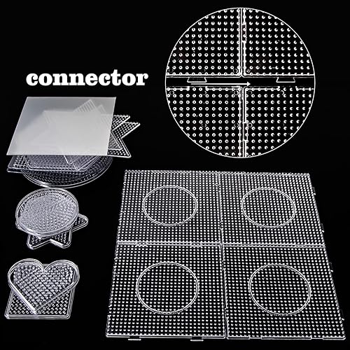 Vista 11 de Perler - Tableros de cuentas Dedoot de 18 piezas de 0.197 in, tablero de cuentas de plástico transparente con diseño de cuentas Perler