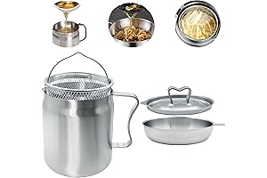 Heavy Duty 304 Stainless Steel 2L Oil Filter Strainer with Strainer and Fryer Basket
