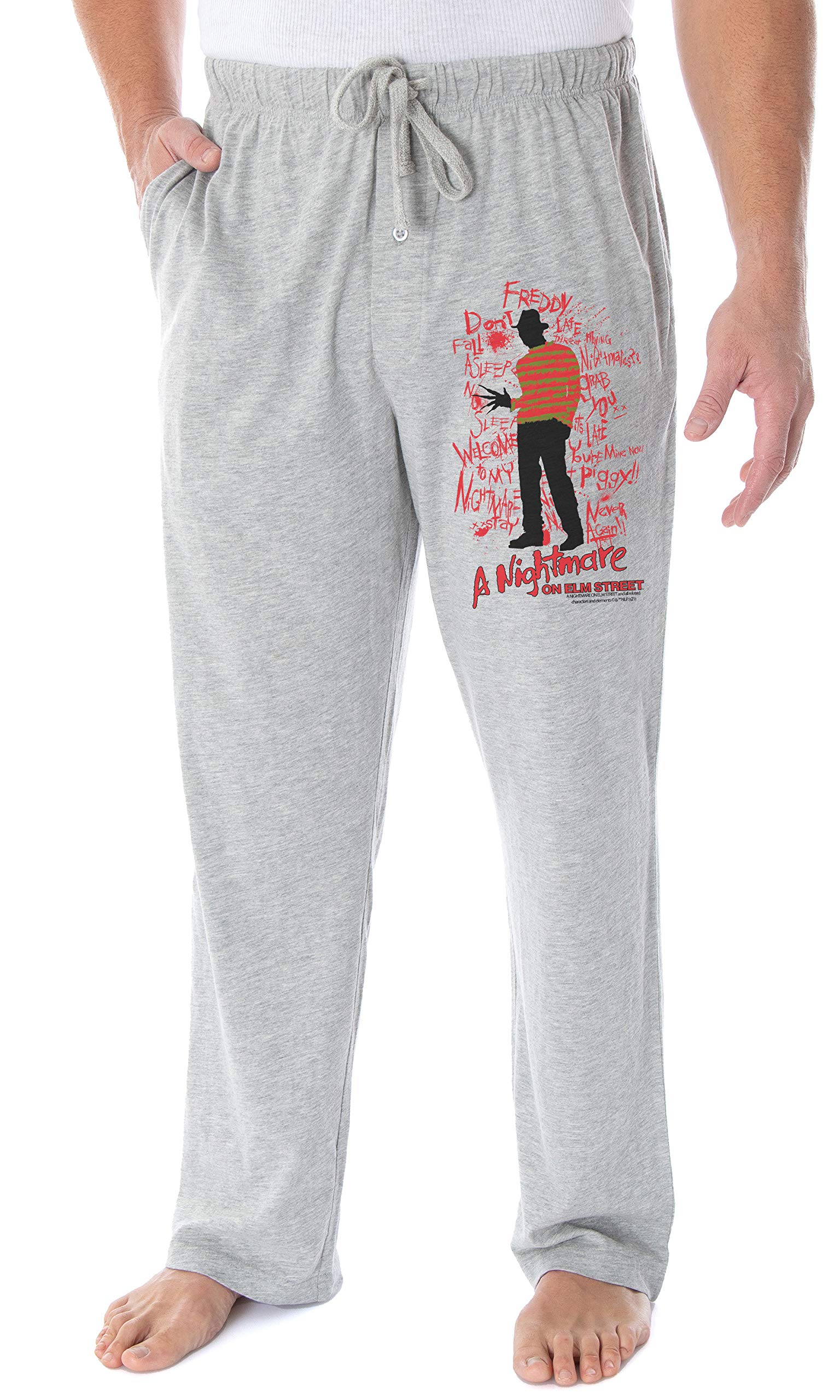 INTIMO A Nightmare On Elm Street Men's Freddy Krueger Lounge Bottoms Pajama Pants (Small) Heather Grey