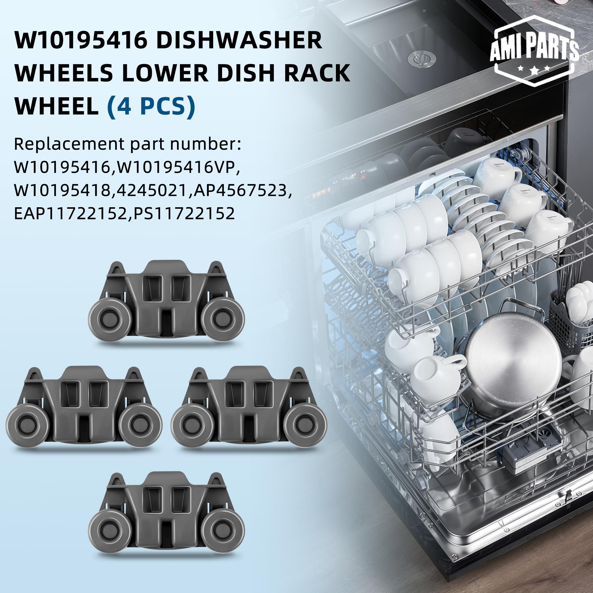 Amazon.com: UPGRADED W10195416 Dishwasher Wheels Lower Rack