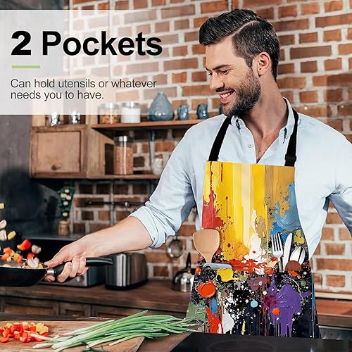 Miniatura 5 de Delantal ajustable impermeable con dos bolsillos profundos Wowen hombres para verano barbacoa piscina fiestas y centros turísticos