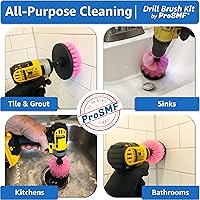 Vista 4 de Drill Brush Attachment Set - Scrub Brush for Drill - Power Scrubber Cleaning Brushes - Kitchens - Bathroom - Sink - Shower - Tub - Grout - Tile