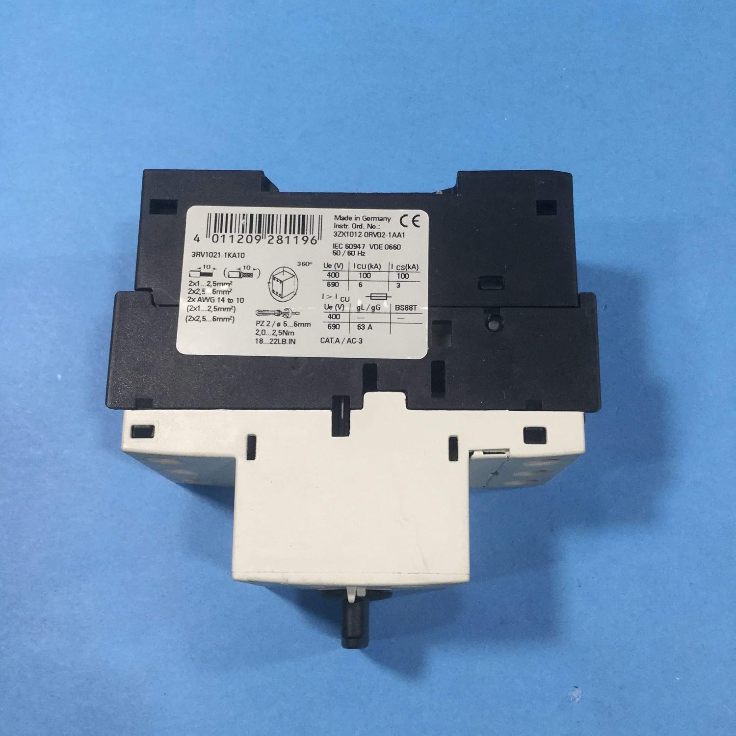 SIEMENS 3RV1021-1KA10 CIRCUIT BREAKER