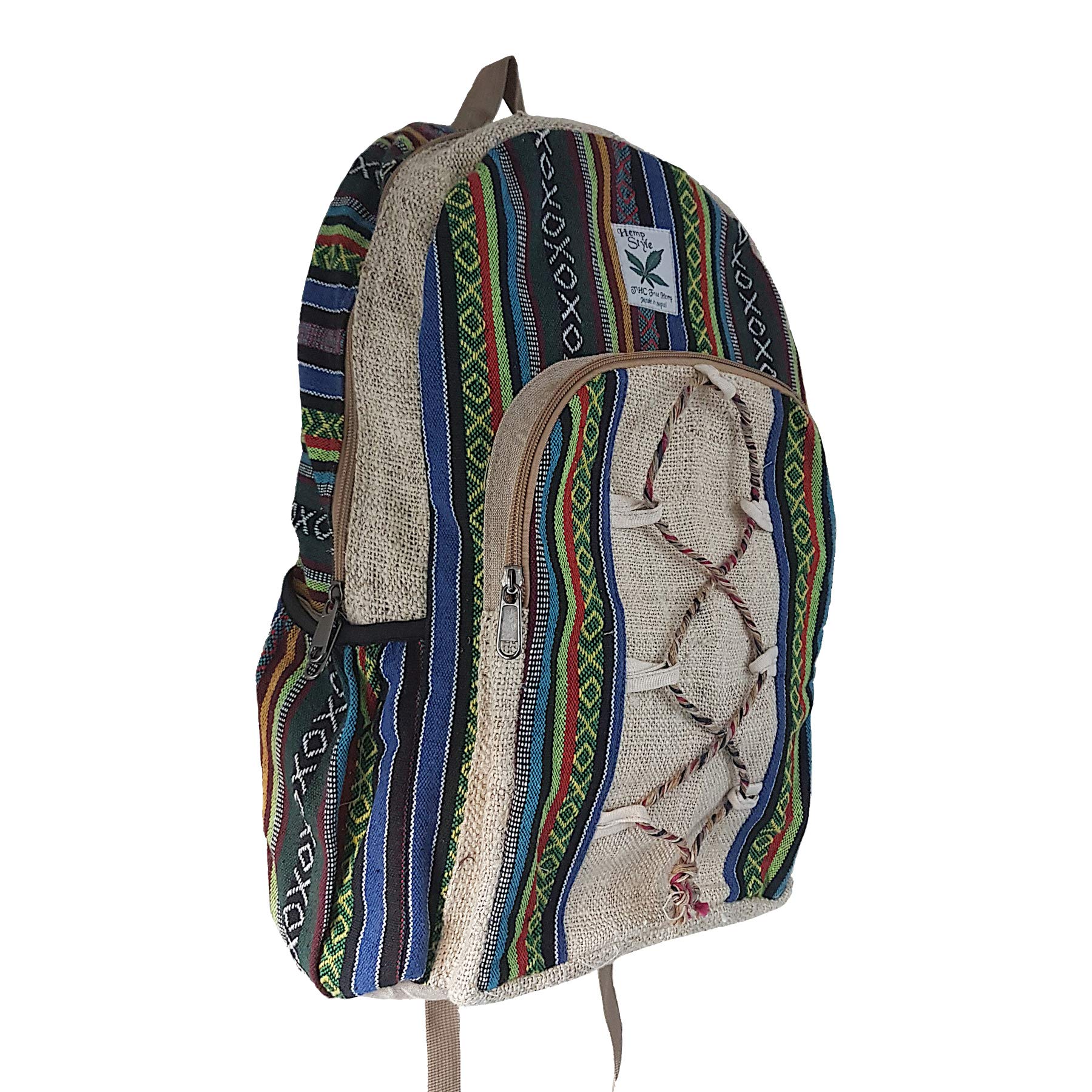 HempStyle Gheri Hemp Backpack - Himalayan Hemp Backpack Laptop Bag