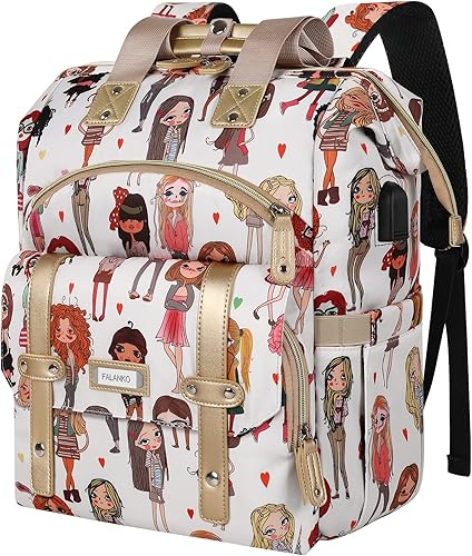 Miniatura 8 de FALANKO Mochila rosa-mujer-0619, negro, verde, (15.6inch-greenblack), Mochila y mochila para laptop para mujer