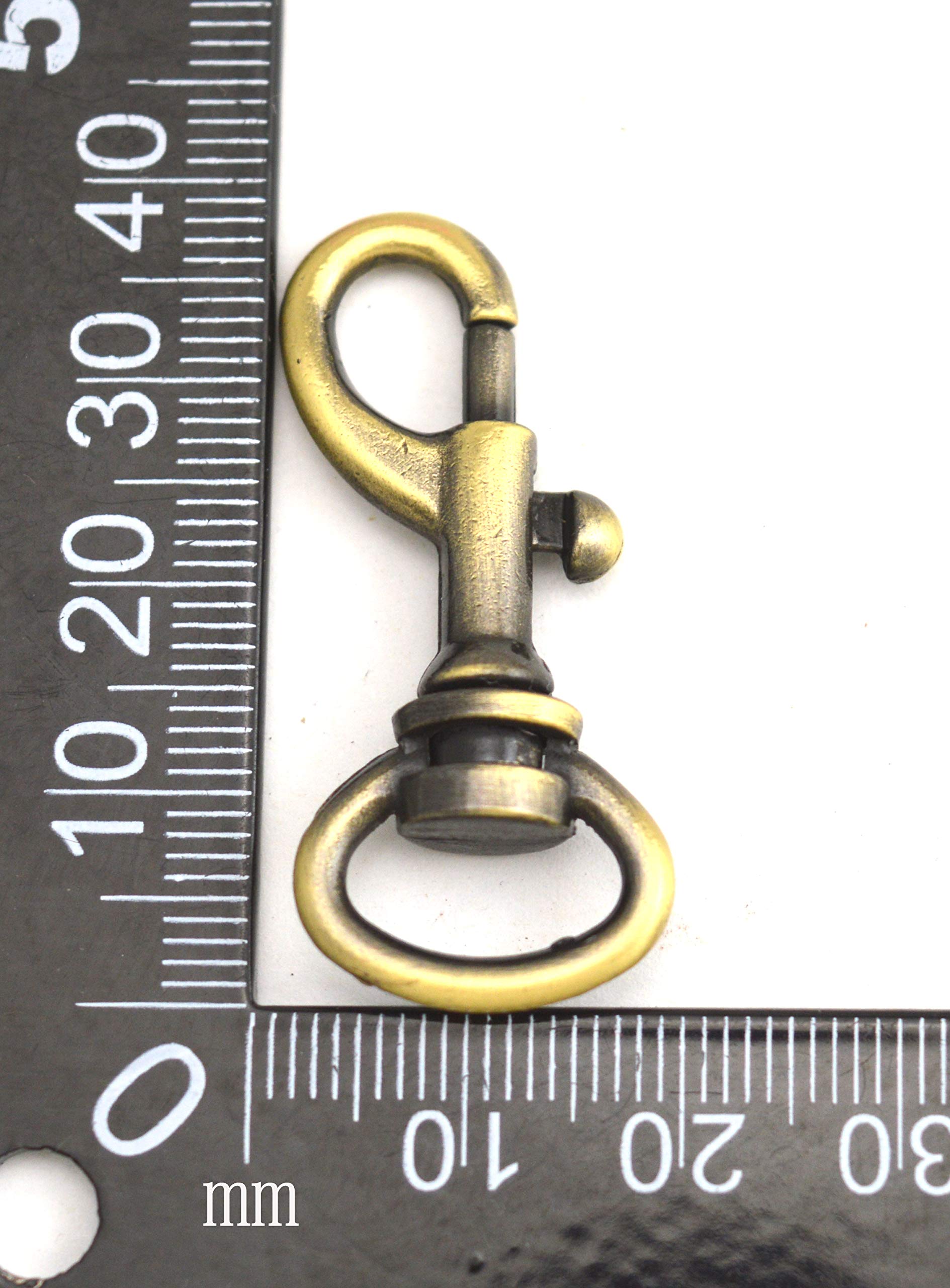 Wuuycoky Bronzo 2 cm diametro interno ovale anello medio oliva fibbia aragosta ganci girevoli a scatto, confezione da 10