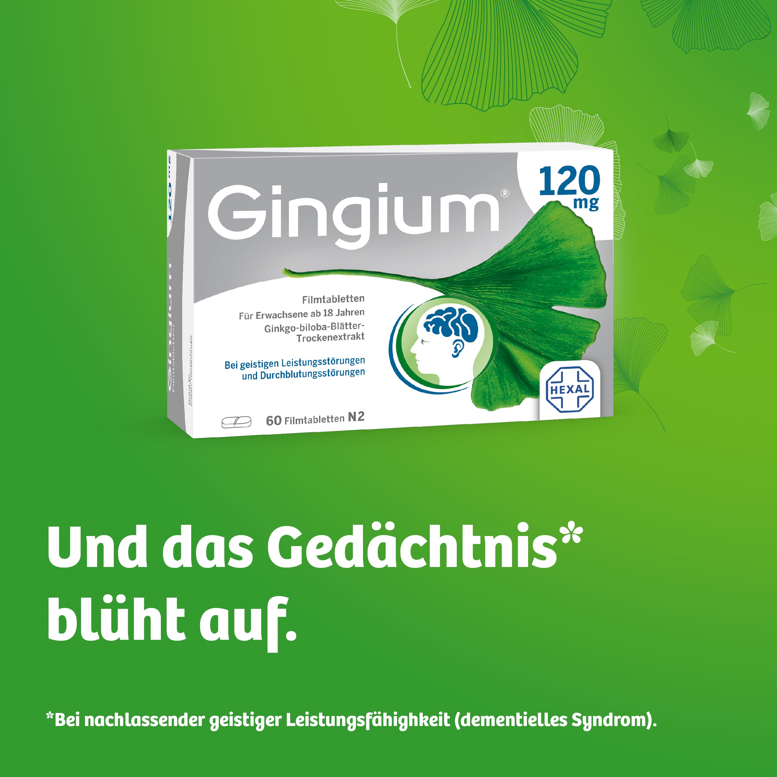 Gingium® 120 mg | Filmtabletten | Bei Vergesslichkeit* handeln | 120 Stk