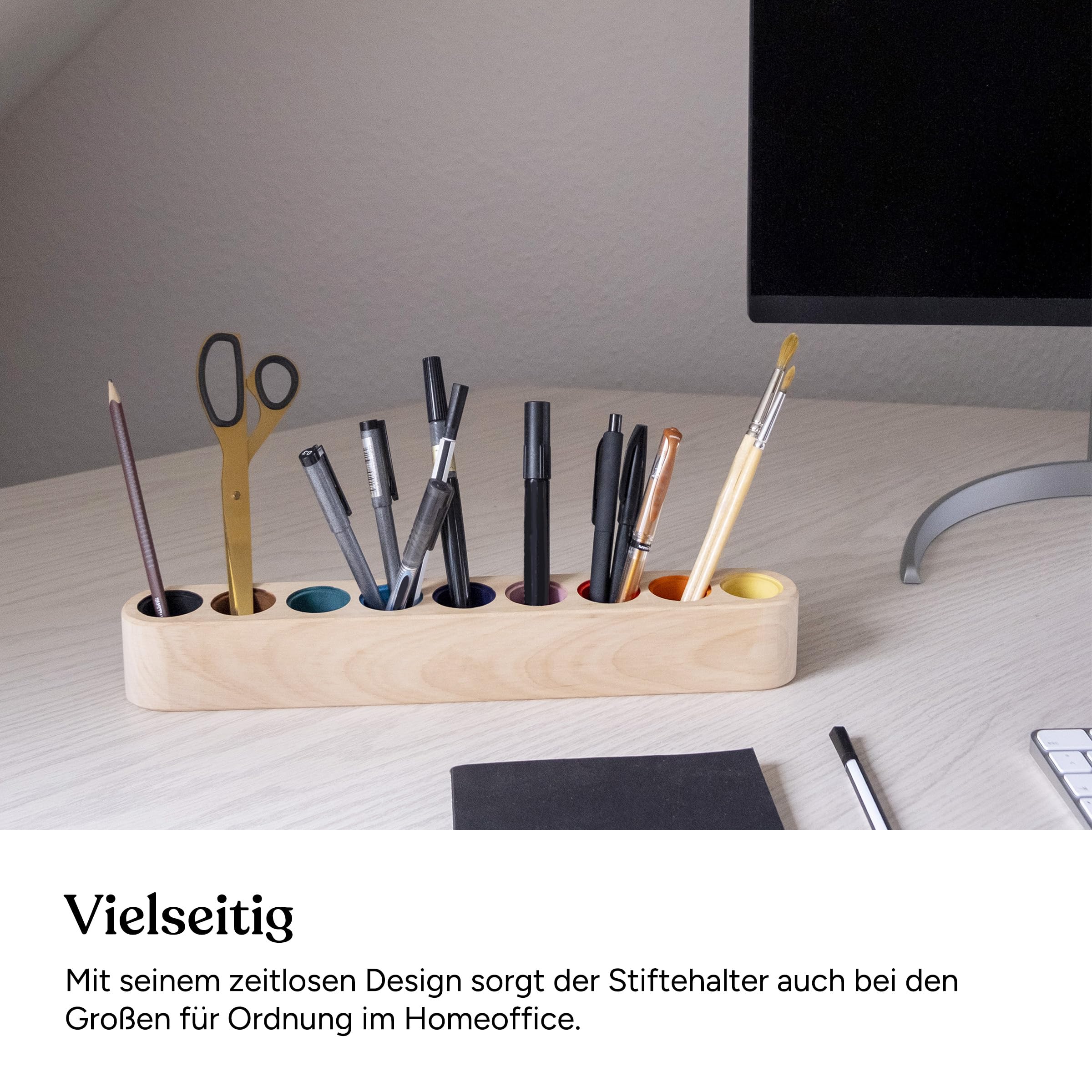 Ehrenkind® Buntstifthalter aus Massivholz FSC® zertifiziert nach Montessori | Schreibtisch Organizer | Stiftehalter Schreibtisch Kinder | Stiftehalter Holz | Stifte Organizer