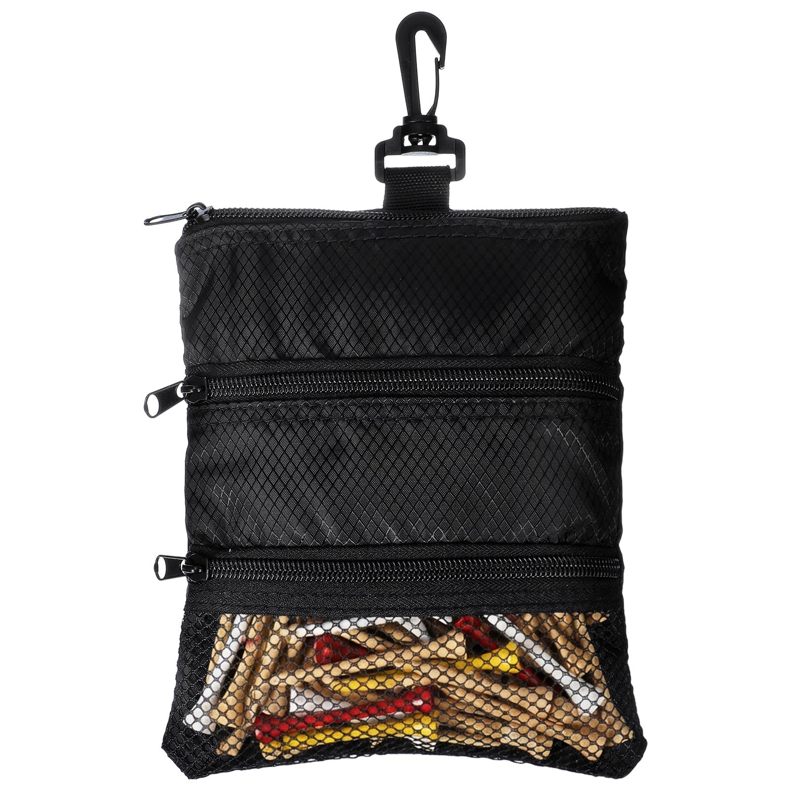 Golf Tee Bag Pouch Multi Pocket Zipper Golf Tee Holder Bag Accessories Organizer for Men and Women