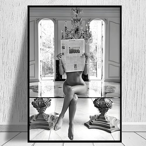 Miniatura 1 de Arte de pared en blanco y negro, cuadro vintage en blanco y negro, póster de periódico retro en blanco y negro, arte de pared preparado en blanco y