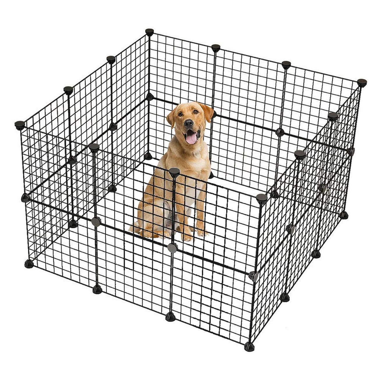 Home Furnishing Plaza Pet Playpen,Small Animal Cage Indoor Portable Metal Wire Yard Fence Black Sturdy Pet Playpens for Cats,Dogs,Guinea Pigs,Rabbits MITPATY