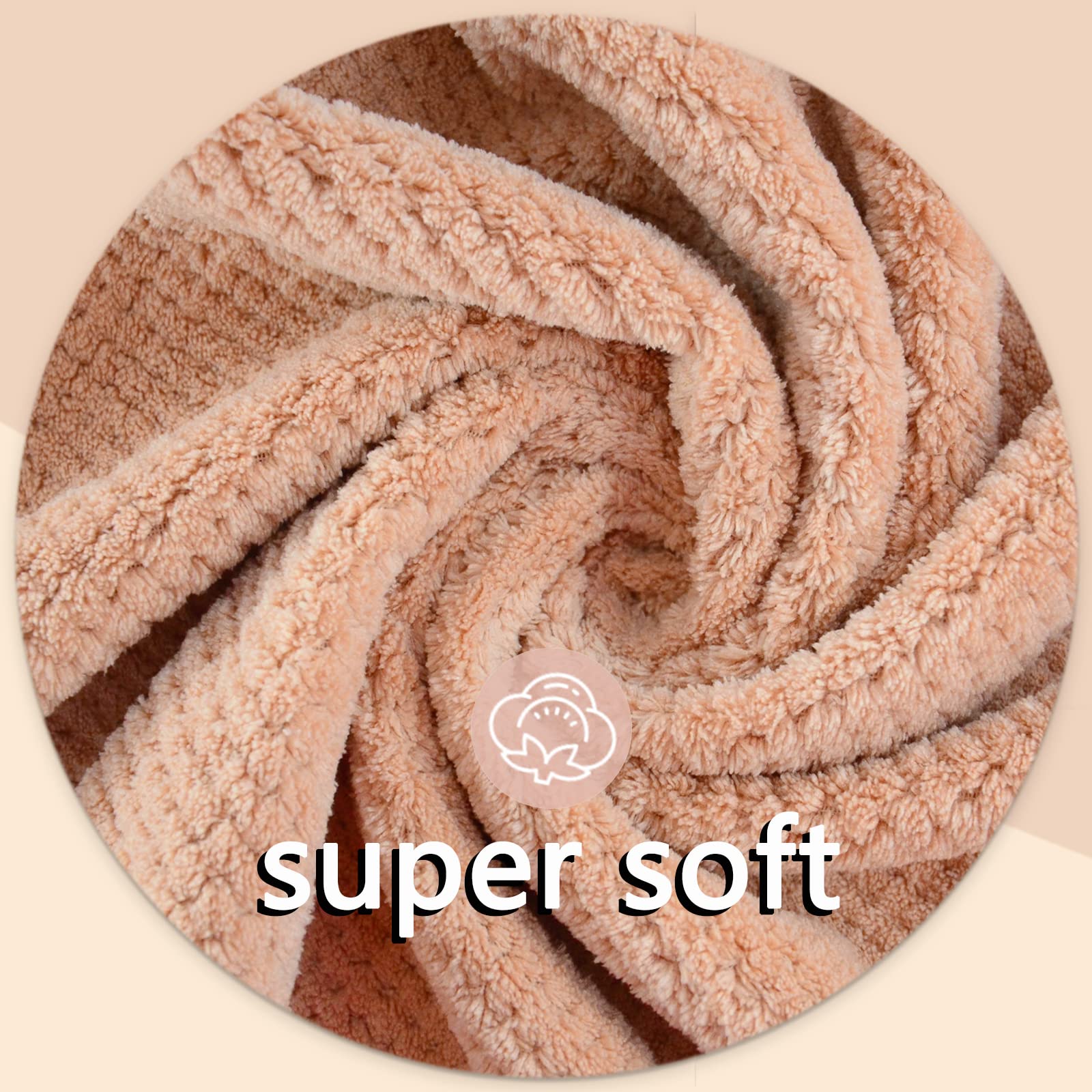 Chloven Toalla de microfibra jumbo grande para mujer, toalla de secado de cabello antiencrespamiento con correa elástica, súper absorbente, ultra suave, extra grande, turbantes de secado rápido para