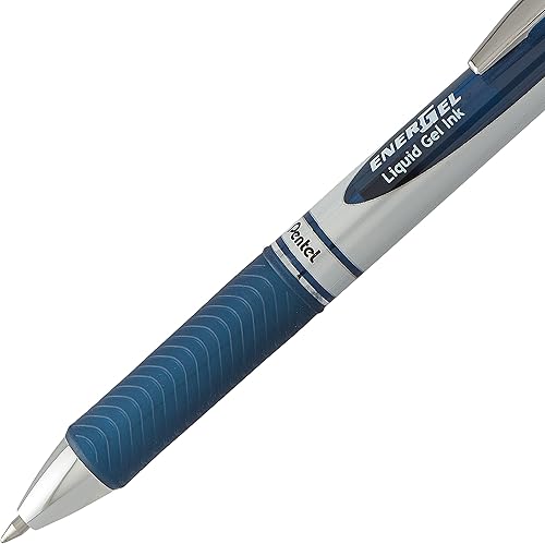 Miniatura 4 de Pentel EnerGel RTX - Bolígrafo de gel líquido retráctil (132 de pulgada), punta de metal, línea mediana, tinta color azul marino, paquete de 2